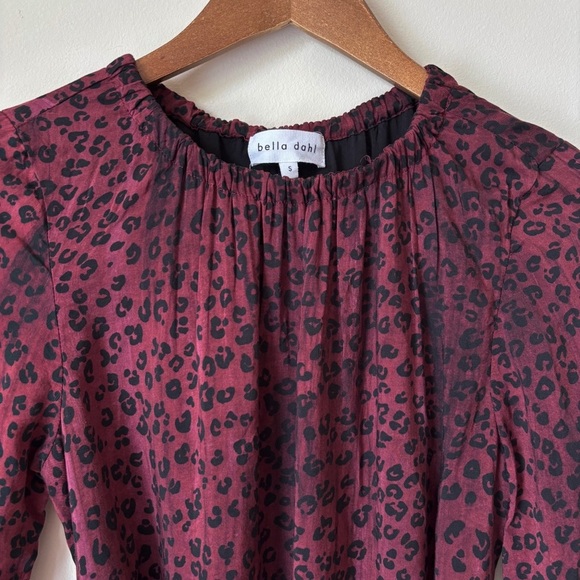 Bella Dahl Leopard Print Dress Small Burgundy - Picture 3 of 10